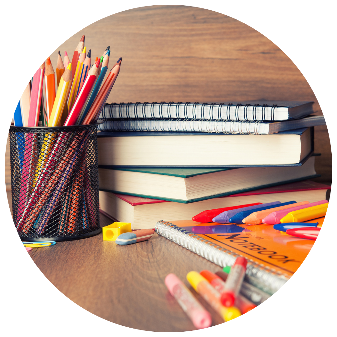 School supplies such as notebooks, markers, and backpacks provided by Southeast Office Products
